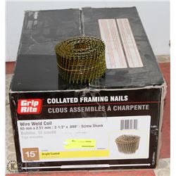 CASE OF GRIP RITE COLLATED FRAMING NAILS