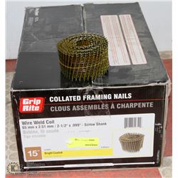CASE OF GRIP RITE COLLATED FRAMING NAILS