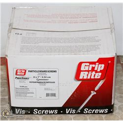 CASE OF GRIP RITE PARTICLE BOARD SCREWS