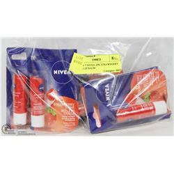 BAG OF 7 NIVEA 2PK STRAWBERRY SHINE LIP BALM
