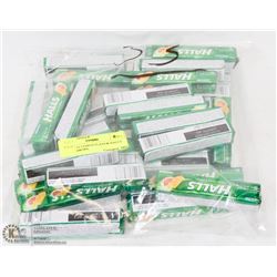 BAG OF 33 CITRUS FLAVOR HALLS COUGH DROPS.