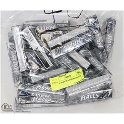 BAG OF 40 EXTRA STRONG HALLS COUGH DROPS.