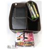 Image 1 : CD STORAGE DECOR WITH 5 XBOX GAMES AND ASSORTED