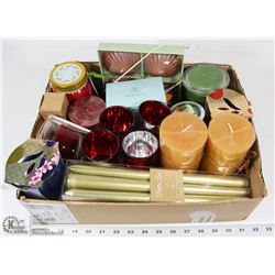 BOX OF NEW CANDLES