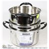 Image 1 : 3PC MULTICOOKER STAINLESS STEEL SET