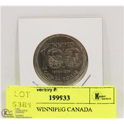 1874-1974 WINNIPEG CANADA DOLLAR