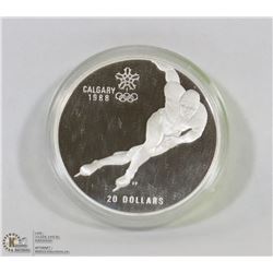 1985 CANADIAN $20 TROY OUNCE SILVER CALGARY OLYMPIC