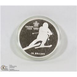 1985 CANADIAN $20 TROY OUNCE SILVER CALGARY OLYMPIC
