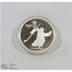 1986 CANADIAN $20 TROY OUNCE SILVER CALGARY OLYMPIC