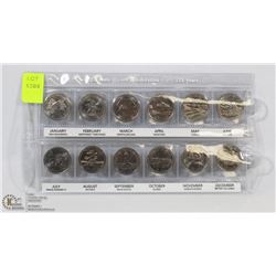 1999 CANADIAN 12 COIN COMMEMORATIVE QUARTER SET