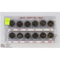 1999 CANADIAN 12 COIN COMMEMORATIVE QUARTER SET