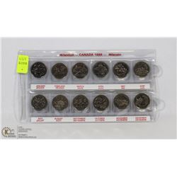 1999 CANADIAN 12 COIN COMMEMORATIVE QUARTER SET