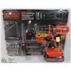 Image 1 : BLACK & DECKER 20V DRILL AND 44PC PROJECT KIT