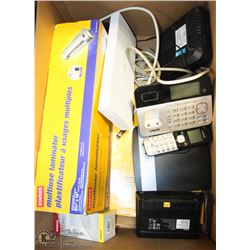 LAMINATOR, POWER BARS, ASSORTED ELECTRONICS