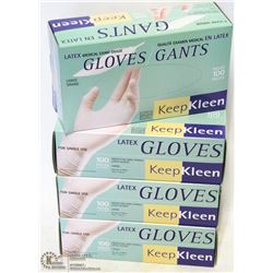 LOT OF 4 BOXES OF SIZE: LARGE LATEX GLOVES