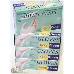 LOT OF 4 BOXES OF SIZE: LARGE LATEX GLOVES