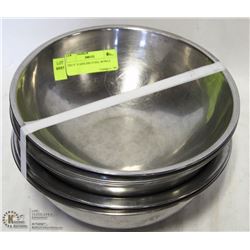 TEN 9" STAINLESS STEEL BOWLS ON CHOICE