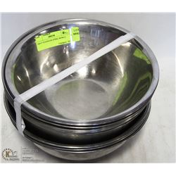 TEN 9" STAINLESS STEEL BOWLS ON CHOICE