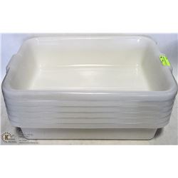 LOT OF 6 NEW WHITE BUS PANS ON CHOICE