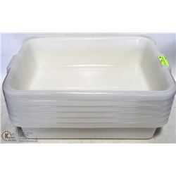 LOT OF 6 NEW WHITE BUS PANS ON CHOICE