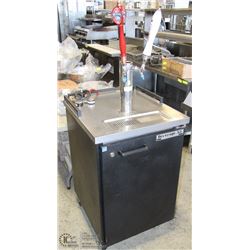 BEVERAGE AIR KEG COOLER WITH TWIN TOWER & HOOKUPS.