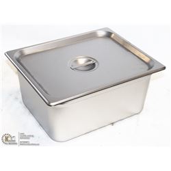 ME#7 SS FOOD PAN HALF SIZE 6" DEEP WITH LID