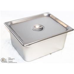 ME#7 SS FOOD PAN HALF SIZE 6" DEEP WITH LID