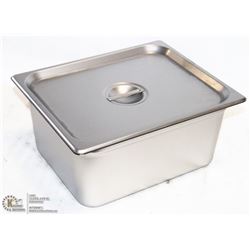 ME#7 SS FOOD PAN HALF SIZE 6" DEEP WITH LID