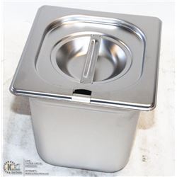 ME#6 SS FOOD PAN 1/4 SIZE 6" DEEP WITH LID