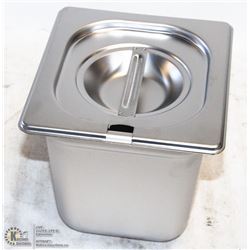 ME#6 SS FOOD PAN 1/4 SIZE 6" DEEP WITH LID