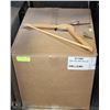 Image 1 : ONE FULL BOX OF 50 WOOD COAT HANGERS