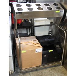 USED STAINLESS STEEL CUTLERY RACK WITH