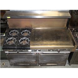 GARLAND 4 GAS BURNER AND FLAT TOP GRILL