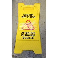 LOT OF 2 YELLOW WET FLOOR CAUTION SIGNS