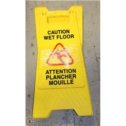 LOT OF 2 YELLOW WET FLOOR CAUTION SIGNS