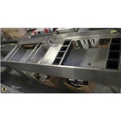 STAINLESS STEEL BAR SINK 8'X32" W/ 4" BACK SPLASH