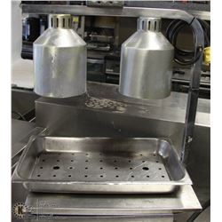 DOUBLE HEAT LAMP WITH DRIP TRAY.