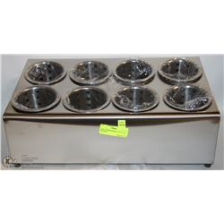NEW 8 COMPARTMENT SS CUTLERY BIN WITH