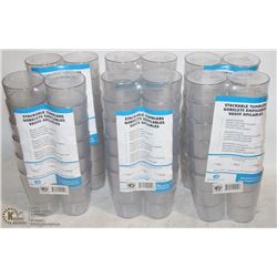 LOT OF 72 NEW5OZ CLEAR STACKING TUMBLERS