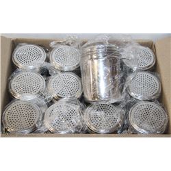 LOT OF 12 NEW 10OZ SS DREDGERS