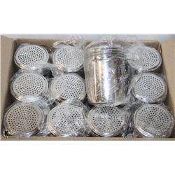 LOT OF 12 NEW 10OZ SS DREDGERS