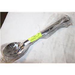 LOT OF 12 NEW 15" STAINLESS SLOTTED SPOONS