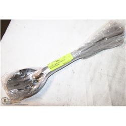 LOT OF 12 NEW 15" STAINLESS SLOTTED SPOONS
