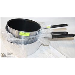 LOT OF 3 NEW HD COATED ALUMINUM SAUCE POTS
