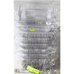 LOT OF 8 NEW 1/6 POLYCARB 4" DEEP INSERTS