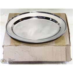 LOT OF 12 CHROME PLATED 11 3/4" OVAL PLATTERS