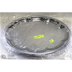 LOT OF 6 NEW 18" IRON PLATTERS, CHROME PLATED