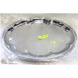 LOT OF 6 NEW 18" IRON PLATTERS, CHROME PLATED