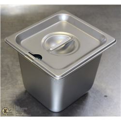 ME#8, STAINLESS STEEL FOOD PAN 1/4 SIZE 6" DEEP W/