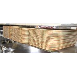 APPROX 59 WOOD COLOURED CAFETERIA TRAYS